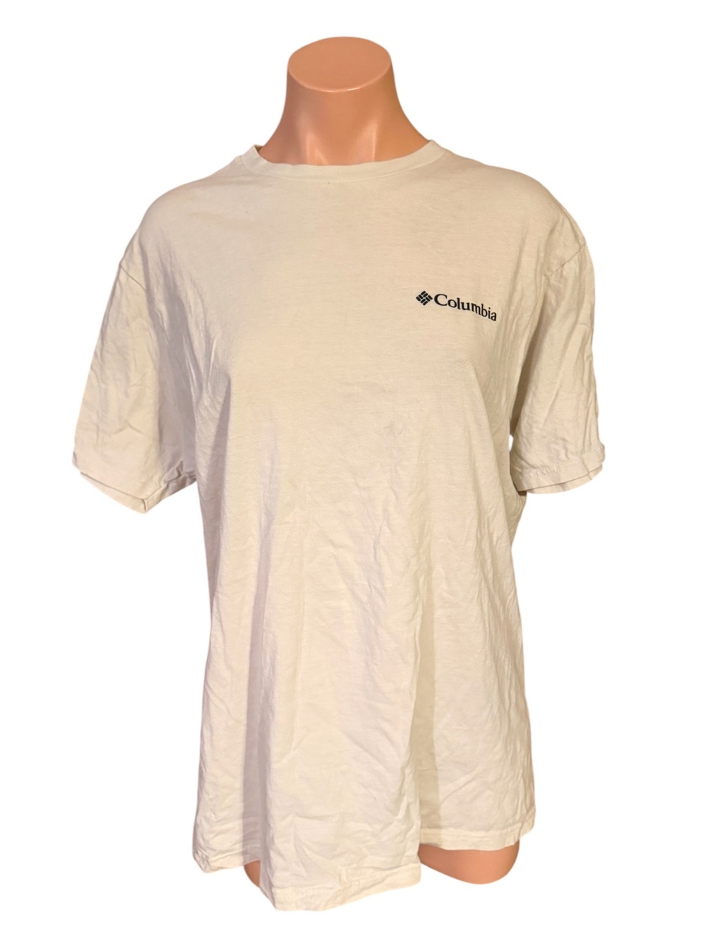 Columbia Mens L White Mountain Graphic T-Shirt Short Sleeve Outdoors Hike